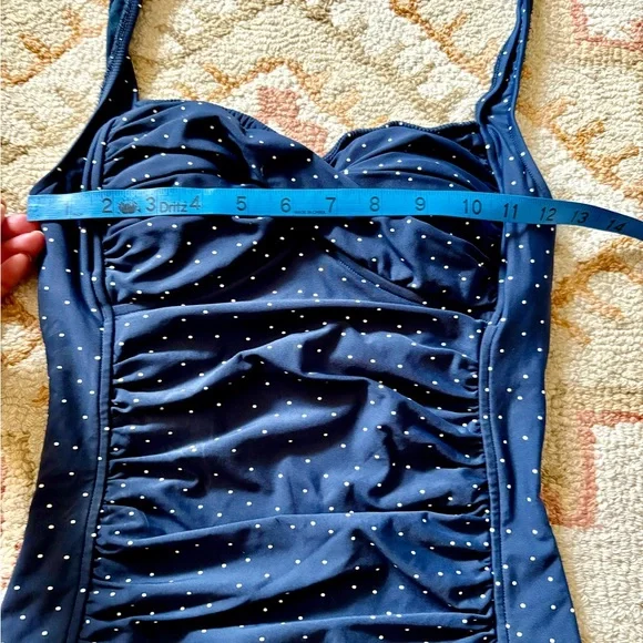 Seafolly Navy white dots retro style Swimsuit size 6 - Picture 15 of 16